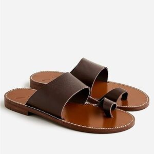 NEW J.Crew Marta Made In Italy Leather Sandals Womens size 12 Brown
